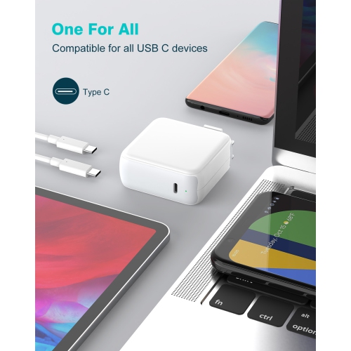 SATURNDOCK 70W USB C Charger for MacBook Air MacBook Pro 13 14 15 16 inch 2024 2023 2022 2021 2020, M1 M2 M3 Laptop USB C Power Adapter, 6.6ft USB C