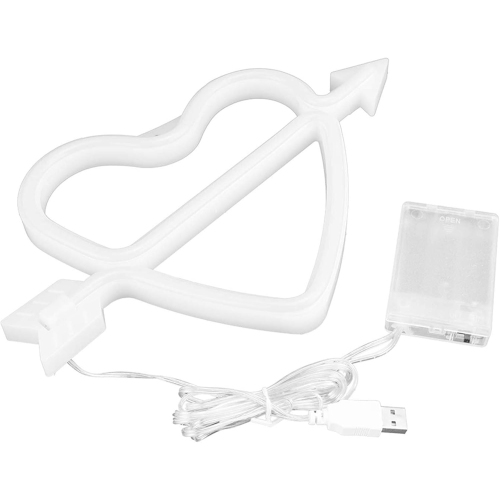 1-pcs Neon Heart Shape Sign Night Lights Battery Or USB Operated Neon Wall Lamp for Christmas Birthday Wedding Party Valentine's Day