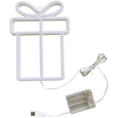 1-pcs Neon Sign, Gift Box Neon Sign LED Neon Light Night Lamp USB Battery Powered Led Neon Light Sign
