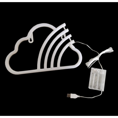 1-pcs Neon Night Light, LED Neon Signs Night Light Rainbow Clouds Neon Lights Neon Lights for Kids Bedroom Battery USB Operated