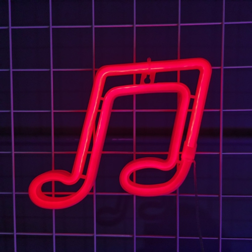 OLLNY DECOR  Music Note Light Music Neon Sign Music Note Lamp, Led Music Light Musical Night Light, Hanging Musical Lights In Red