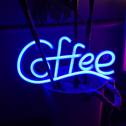 OLLNY DECOR  1-PCs Neon Night Light, Led Coffee Neon Signs, USB Or Battery Powered Neon Wall Decoration, for Home Bar, Business, Café, Restaurant, Hotel