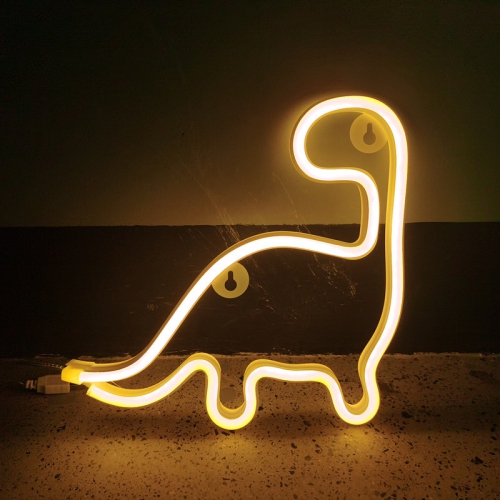 OLLNY DECOR  1-PCs Dinosaur Neon Sign Led Light Wall Decoration Room Decor Cute Night Light Gift Children Kids Girl Gift Birthday Party Aesthetic Light