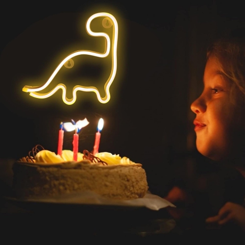 1-pcs Dinosaur Neon Sign Led Light Wall Decoration Room Decor Cute Night Light Gift Children Kids Girl Gift Birthday Party Aesthetic Light