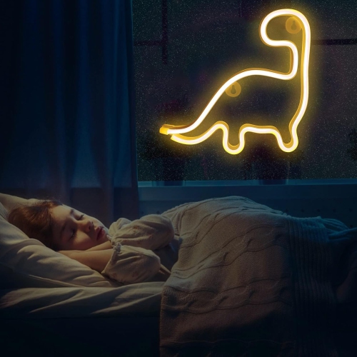 1-pcs Dinosaur Neon Sign Led Light Wall Decoration Room Decor Cute Night Light Gift Children Kids Girl Gift Birthday Party Aesthetic Light
