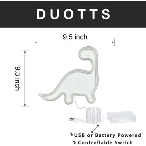 1-pcs Dinosaur Neon Sign Led Light Wall Decoration Room Decor Cute Night Light Gift Children Kids Girl Gift Birthday Party Aesthetic Light