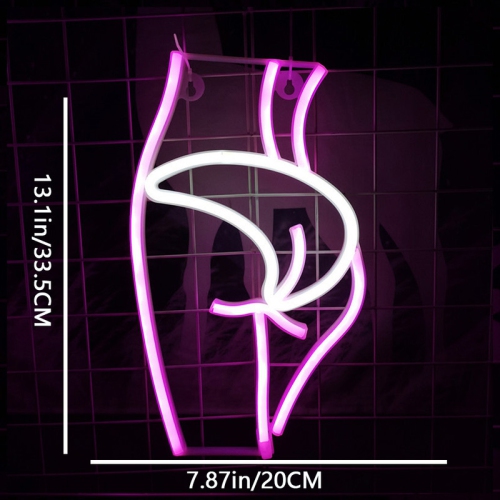 1-pcs Sexy Lady Body Neon Sign, USB/Battery Powered Pink LED Wall Decor for Bedroom, Man Cave, Bar, Party