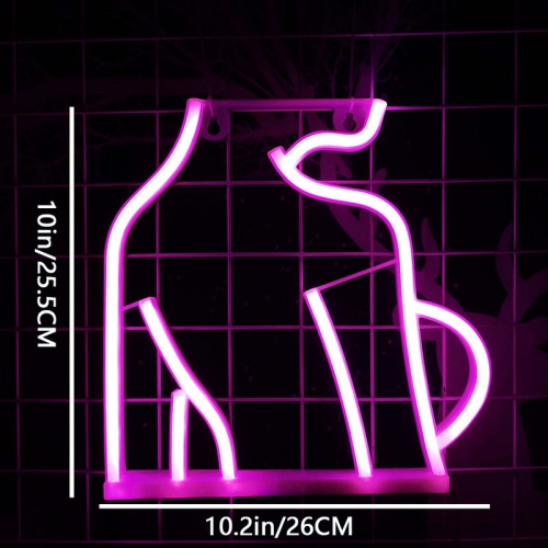 1-pcs Sexy Lady Body Neon Sign, USB/Battery Powered Pink LED Wall Decor for Bedroom, Man Cave, Bar, Party