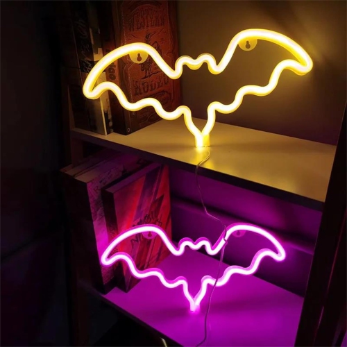 Bat Neon Lamp Halloween Decoration Festival Atmosphere Neon Light For Bedroom Party Wall Home Hanging Decor Adult Kid Gift