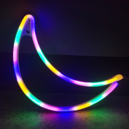 Neon Sign, Moon Neon Sign LED Neon Light Night Lamp USB Battery Powered Led Neon Light Sign Bedroom Wall Decor