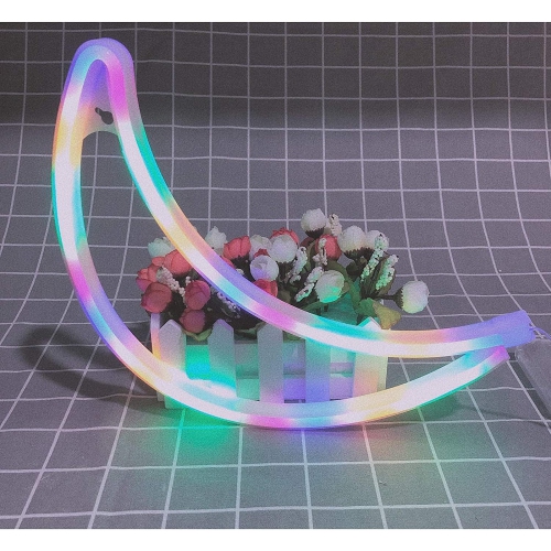 Neon Sign, Moon Neon Sign LED Neon Light Night Lamp USB Battery Powered Led Neon Light Sign Bedroom Wall Decor