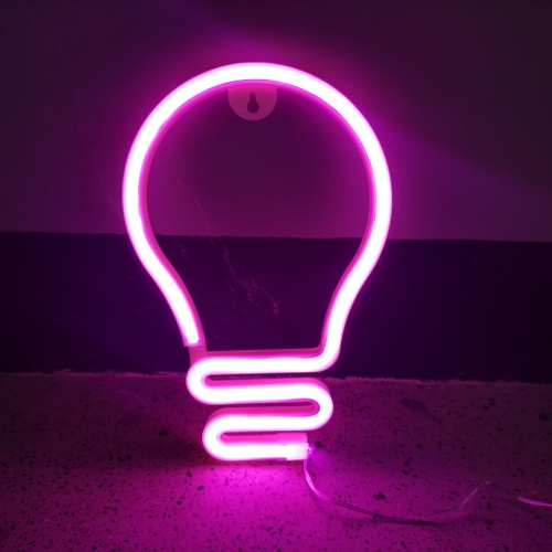 1-pcs Neon Sign, Bulb Neon Sign LED Neon Light Night Lamp USB Battery Powered Led Neon Light Sign Bedroom Wall Decor