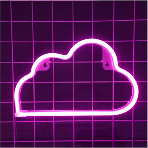 OLLNY DECOR  Cloud Neon Light – USB & Battery Powered Wall Decor for Kids & Teens – Ideal for Bedroom, Birthday, And Parties