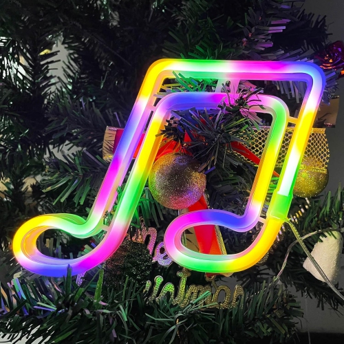 Décoration murale en néon, affiche de musique néon, décoration de pièce en néon avec notes de musique multicolores, décorations d'enseignes à DEL de