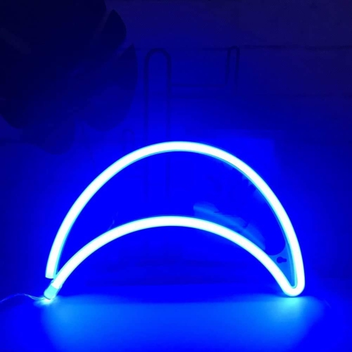 Neon Sign, Moon Neon Sign LED Neon Light Night Lamp USB Battery Powered Led Neon Light Sign Bedroom Wall Decor