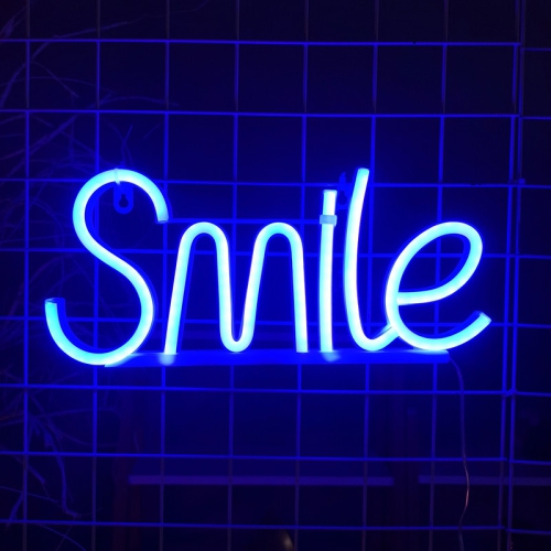 1-pcs Neon Sign, smile Neon Sign LED Neon Light Night Lamp USB Battery Powered Led Neon Light Sig