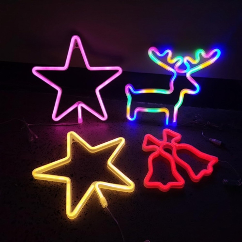 1-pcs Christmas Neon Sign, Battery/USB Powered LED Neon Lights, Xmas Wall Décor for Bedroom, Kids' Room, Home Decoration, Christmas Gifts, Holiday