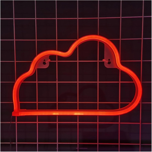 OLLNY DECOR  Cloud Neon Light – USB & Battery Powered Wall Decor for Kids & Teens – Ideal for Bedroom, Birthday, And Parties