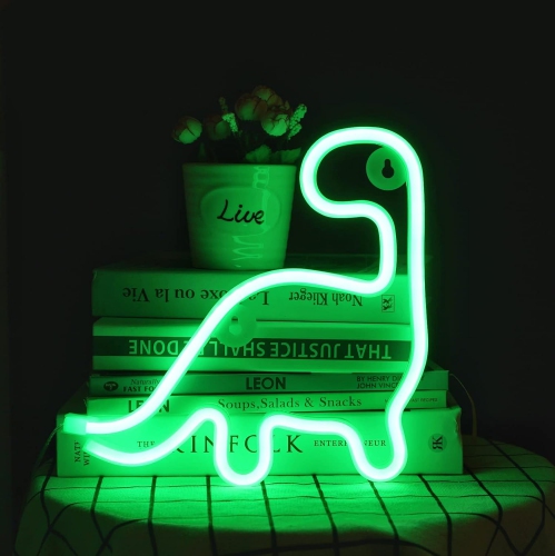 1-pcs Dinosaur Neon Sign Led Light Wall Decoration Room Decor Cute Night Light Gift Children Kids Girl Gift Birthday Party Aesthetic Light