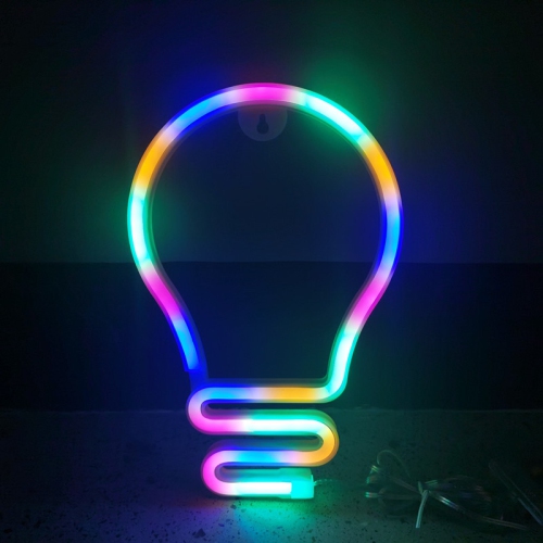 1-pcs Neon Sign, Bulb Neon Sign LED Neon Light Night Lamp USB Battery Powered Led Neon Light Sign Bedroom Wall Decor