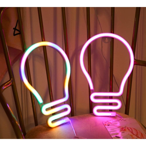 1-pcs Neon Sign, Bulb Neon Sign LED Neon Light Night Lamp USB Battery Powered Led Neon Light Sign Bedroom Wall Decor
