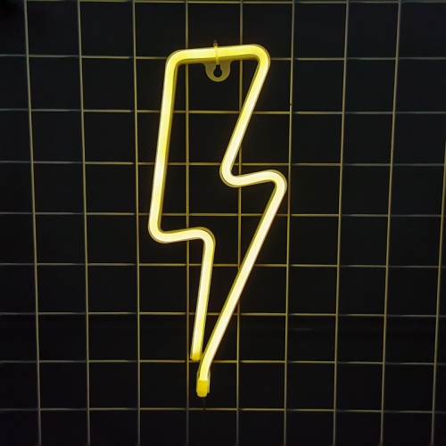 1-pcs Neon Signs Lightning Bolt Neon Light Sign for Wall Decor, Battery or USB Powered Led Lightning Light Neon Sign