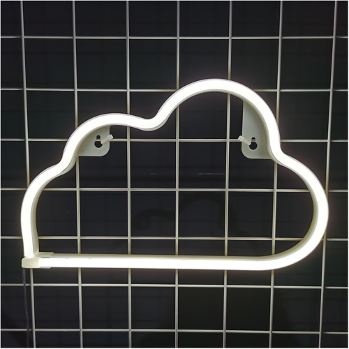OLLNY DECOR  Cloud Neon Light – USB & Battery Powered Wall Decor for Kids & Teens – Ideal for Bedroom, Birthday, And Parties