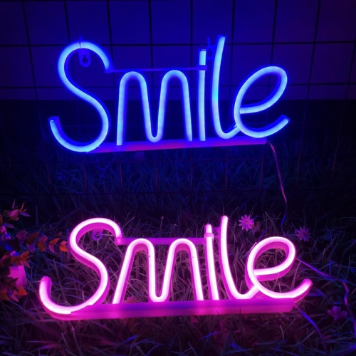 1-pcs Neon Sign, smile Neon Sign LED Neon Light Night Lamp USB Battery Powered Led Neon Light Sig