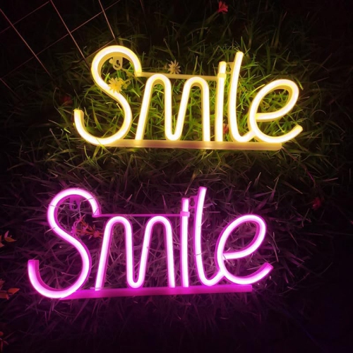 1-pcs Neon Sign, smile Neon Sign LED Neon Light Night Lamp USB Battery Powered Led Neon Light Sig