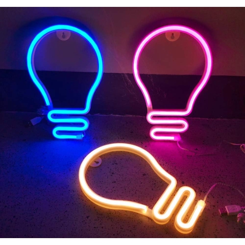 1-pcs Neon Sign, Bulb Neon Sign LED Neon Light Night Lamp USB Battery Powered Led Neon Light Sign Bedroom Wall Decor