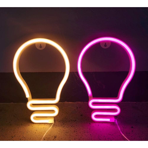 1-pcs Neon Sign, Bulb Neon Sign LED Neon Light Night Lamp USB Battery Powered Led Neon Light Sign Bedroom Wall Decor