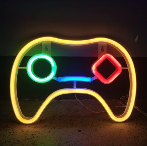 1-pcs Neon Sign, Game Neon Sign LED Neon Light Night Lamp USB Battery Powered Led Neon Light Sign Bedroom Wall Decor