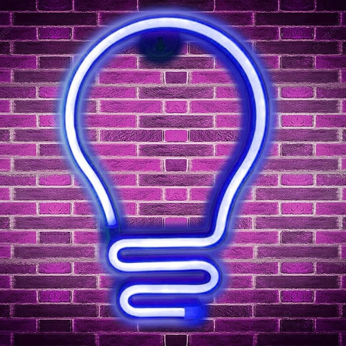 1-pcs Neon Sign, Bulb Neon Sign LED Neon Light Night Lamp USB Battery Powered Led Neon Light Sign Bedroom Wall Decor