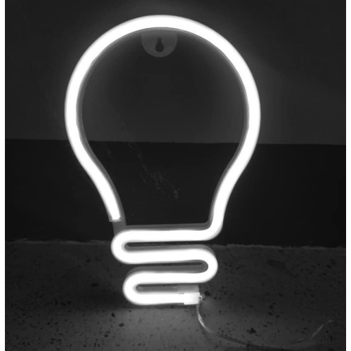 1-pcs Neon Sign, Bulb Neon Sign LED Neon Light Night Lamp USB Battery Powered Led Neon Light Sign Bedroom Wall Decor