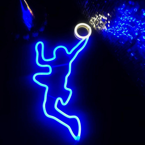 1-pcs Basketball Shooting Neon Light Sign Powered Dimmable Wall Art Decoration Boys Gift Competition Prize LED Neon Light Party Gym Club Sports