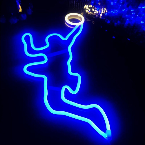 1-pcs Basketball Shooting Neon Light Sign Powered Dimmable Wall Art Decoration Boys Gift Competition Prize LED Neon Light Party Gym Club Sports