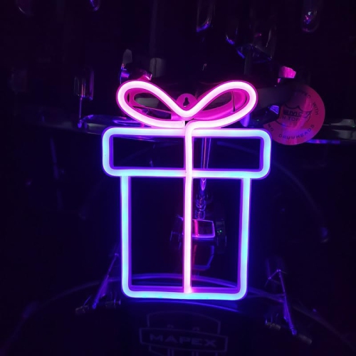 1-pcs Neon Sign, Gift Box Neon Sign LED Neon Light Night Lamp USB Battery Powered Led Neon Light Sign