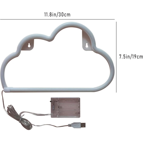 Cloud Neon Light – USB & Battery Powered Wall Decor for Kids & Teens – Ideal for Bedroom, Birthday, and Parties