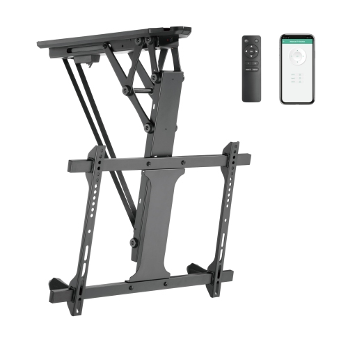 ZeboZap ZZTVC8864 Outdoor Ceiling Motorized TV Mount with Remote | Electric Flip Down TV Mount for Patio Fits 32" to 70" Screens | Holds 77lbs | Black