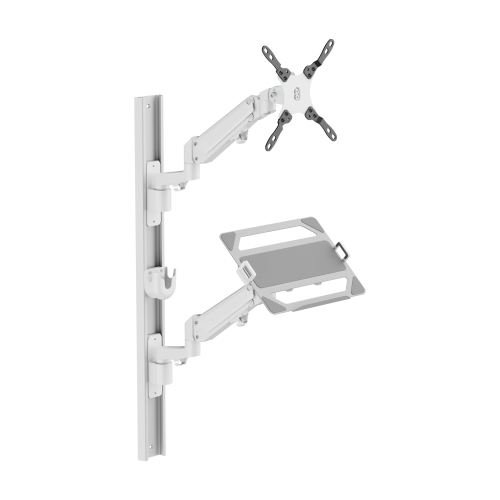 ZeboZap ZLTV8022 Bed TV Mount with Laptop Holder & Keyboard Tray for Work from Home | Gaming Monitor Mount Fits 17"-43" Screen | Holds 26.4lbs | White