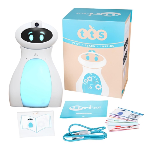 Oti-Bot Coding Robot with 1 Pusher Tummy Bundle, Learning Robot Programming Robotics, STEAM Robotics Programmable Rechargeable APP Control Robot