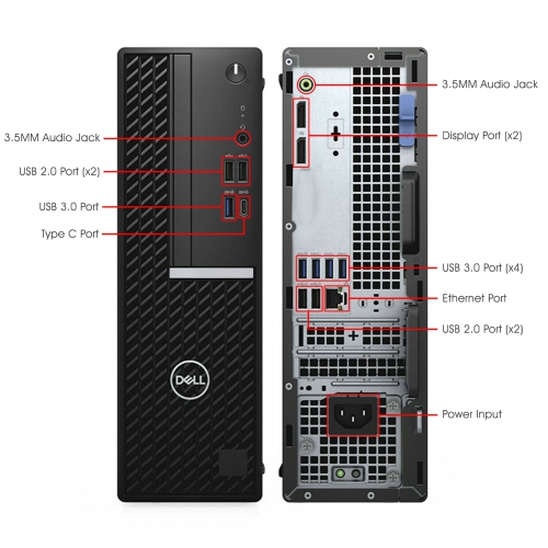 Refurbished - Business Dell OptiPlex 7080 SFF Windows 11 Pro Desktop Computer PC, Intel i7 Hexa-Core 10th Gen CPU, 16GB DDR4 RAM, 2TB NVMe SSD,