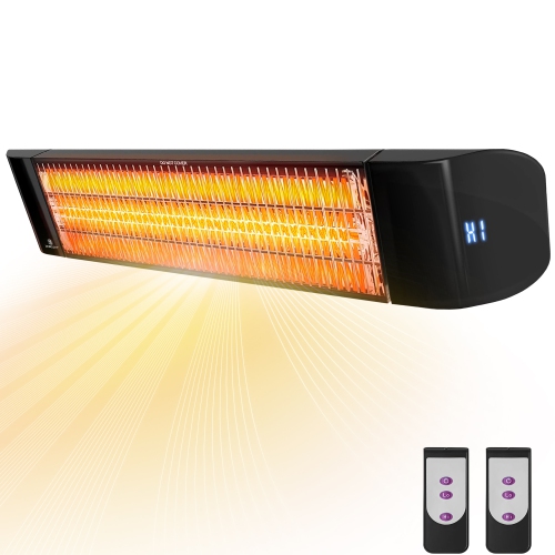 ZeboZap KDHT1500 Infrared Electric Patio Heater with Strap to Post | Wall Mounted Gazebo Outdoor Heater, Space Heaters for Indoor 1500W Remote Control