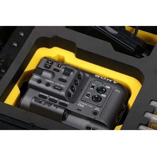 Foama Black Carry-On Case with Yellow Foam Insert for Sony FX6