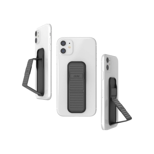 Clckr Stand & Grip Pebbled Line Phone Grip | Color: Grey
