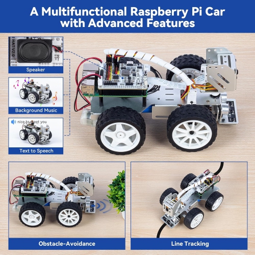 Ensemble de robot vidéo intelligent PiCar-X de SunFounder pour 2&nbsp;B 3&nbsp;B+ 3&nbsp;B de Raspberry Pi 4&nbsp;B CN0351D