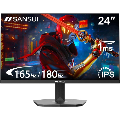 Refurbished - SANSUI ES-G24X5 24" Gaming Monitor, 165HZ IPS Computer Monitor with Built-in Speakers HDMI DP Ports,FHD 1080P 75 x 75 mm VESA Mountable