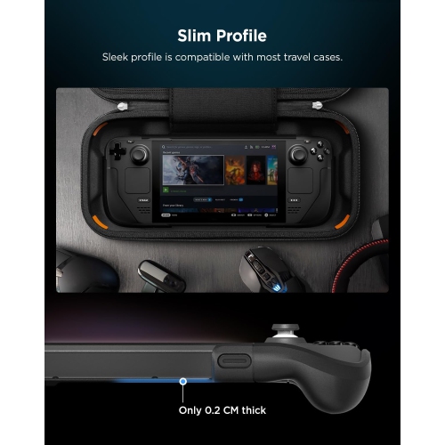 Spigen Thin Fit Pro Protective Steam Deck LCD / Steam Deck OLED (2023) Case with Kickstand Designed for Steam Deck Case TPU & PC Cover with Shock
