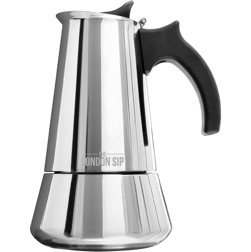 London Sip Stainless Steel Espresso Maker 10-cup - Silver