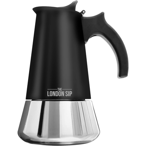 London Sip Stainless Steel Espresso Maker 6-cup - Matte Black